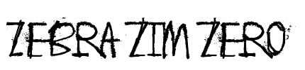 Zebra zim zero Font Image