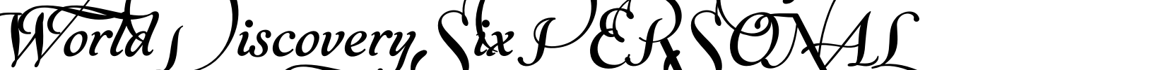 World Discovery Six PERSONAL Font Image