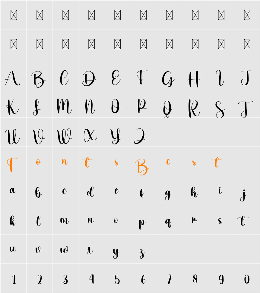 Calligraphy Character Map