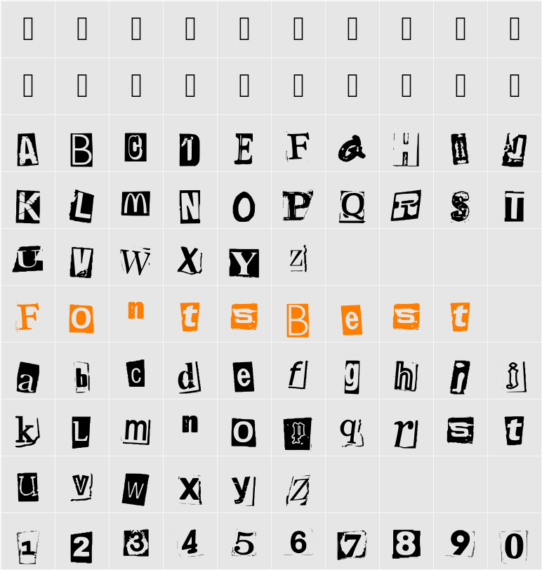 Magazine Letter By Brntlbrnl Character Map