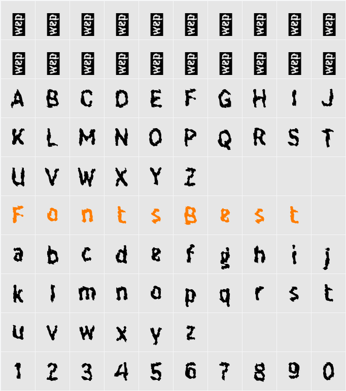 j Jare Gempa Character Map