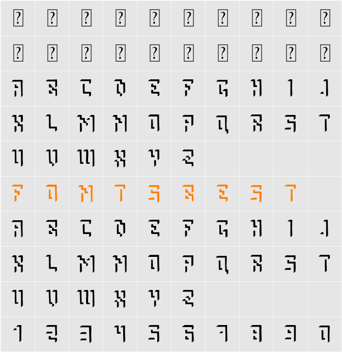 Only Shadows Character Map