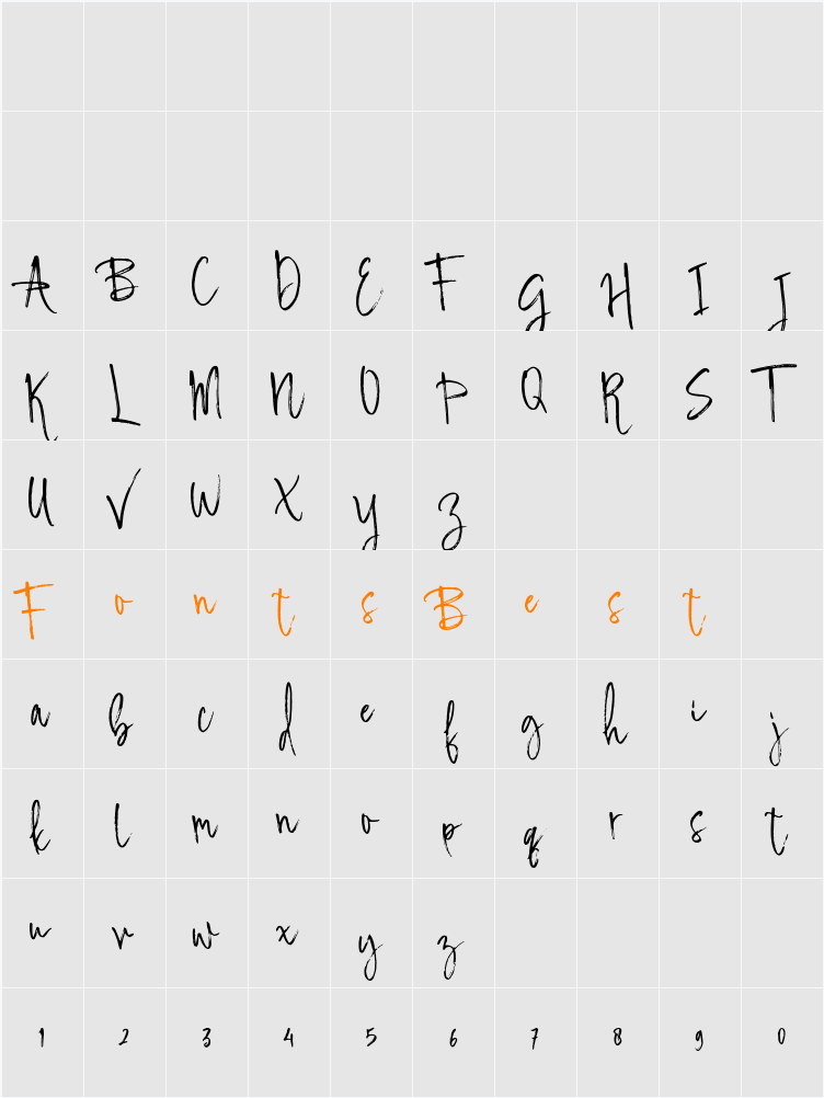 Bigbone Brush Character Map