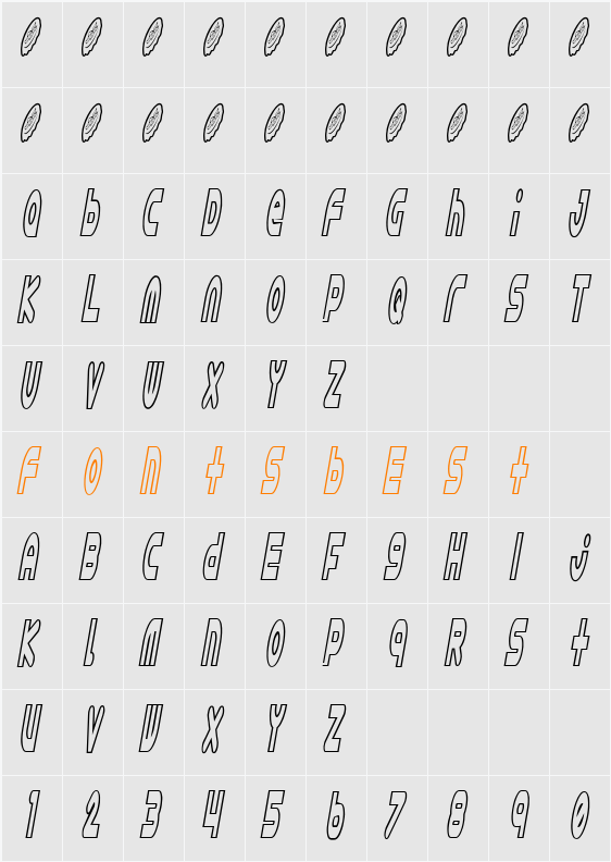 Astro 869 Character Map