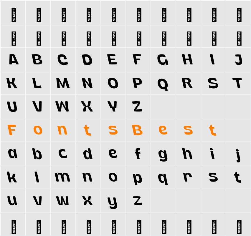 Sun Plumps Medium Reslant Character Map