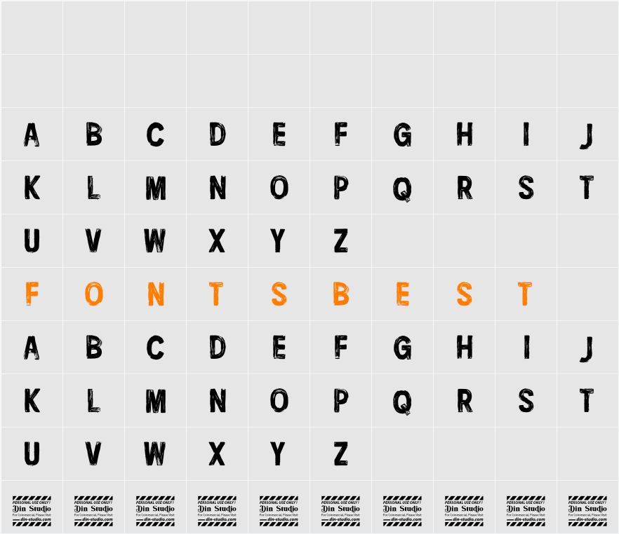 Nextir Brush Personal Use Character Map