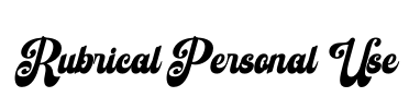 Rubrical Personal Use Font Image