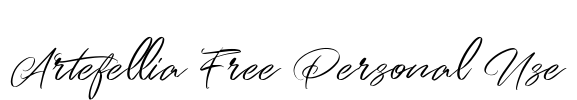 Artefellia Free Personal Use Font Image