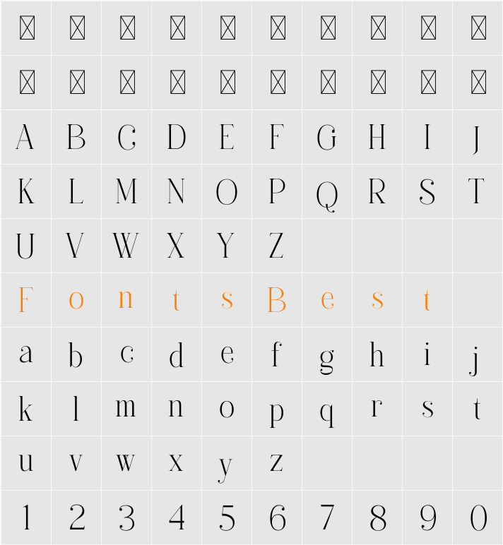 Sanfterd Character Map