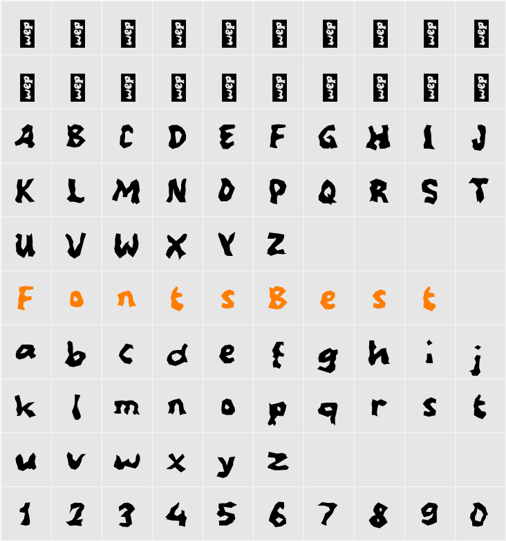M Mledaz Character Map