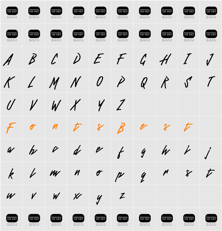 Hurimate Character Map