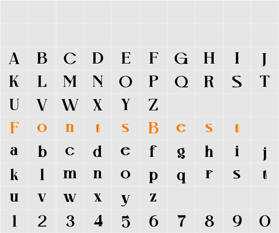 Mvoky Thin Character Map