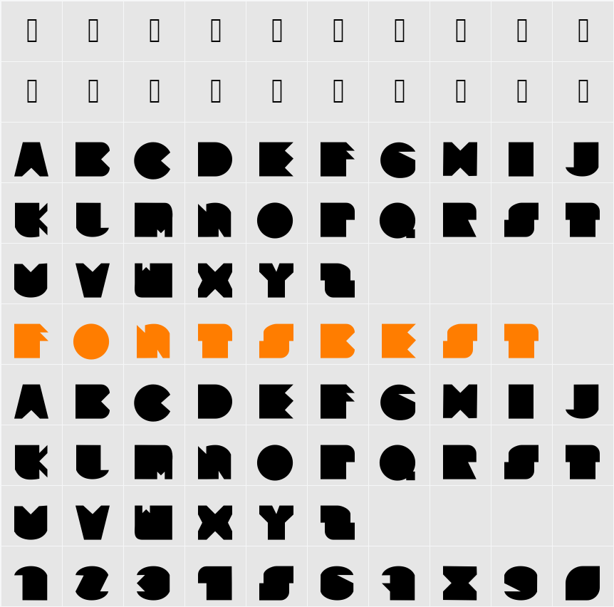 BlooFont Character Map