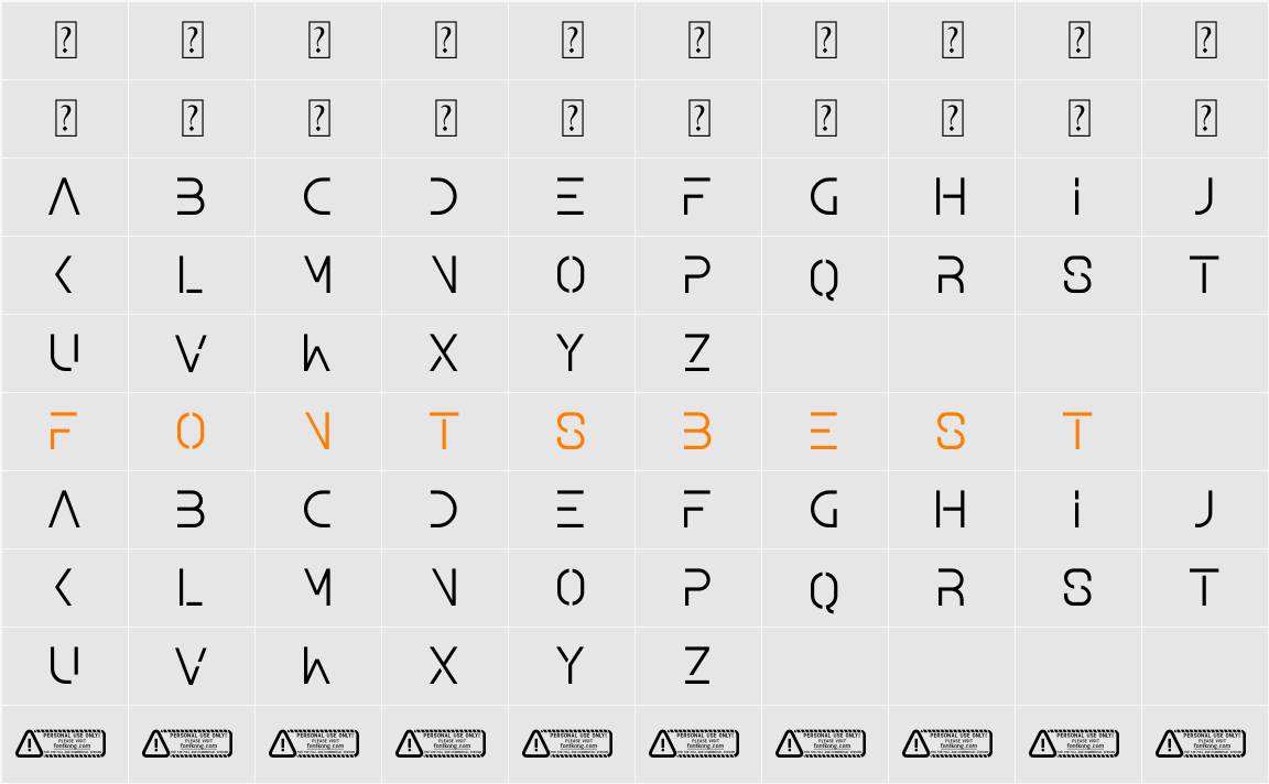 Science PERSONAL USE ONLY! Character Map