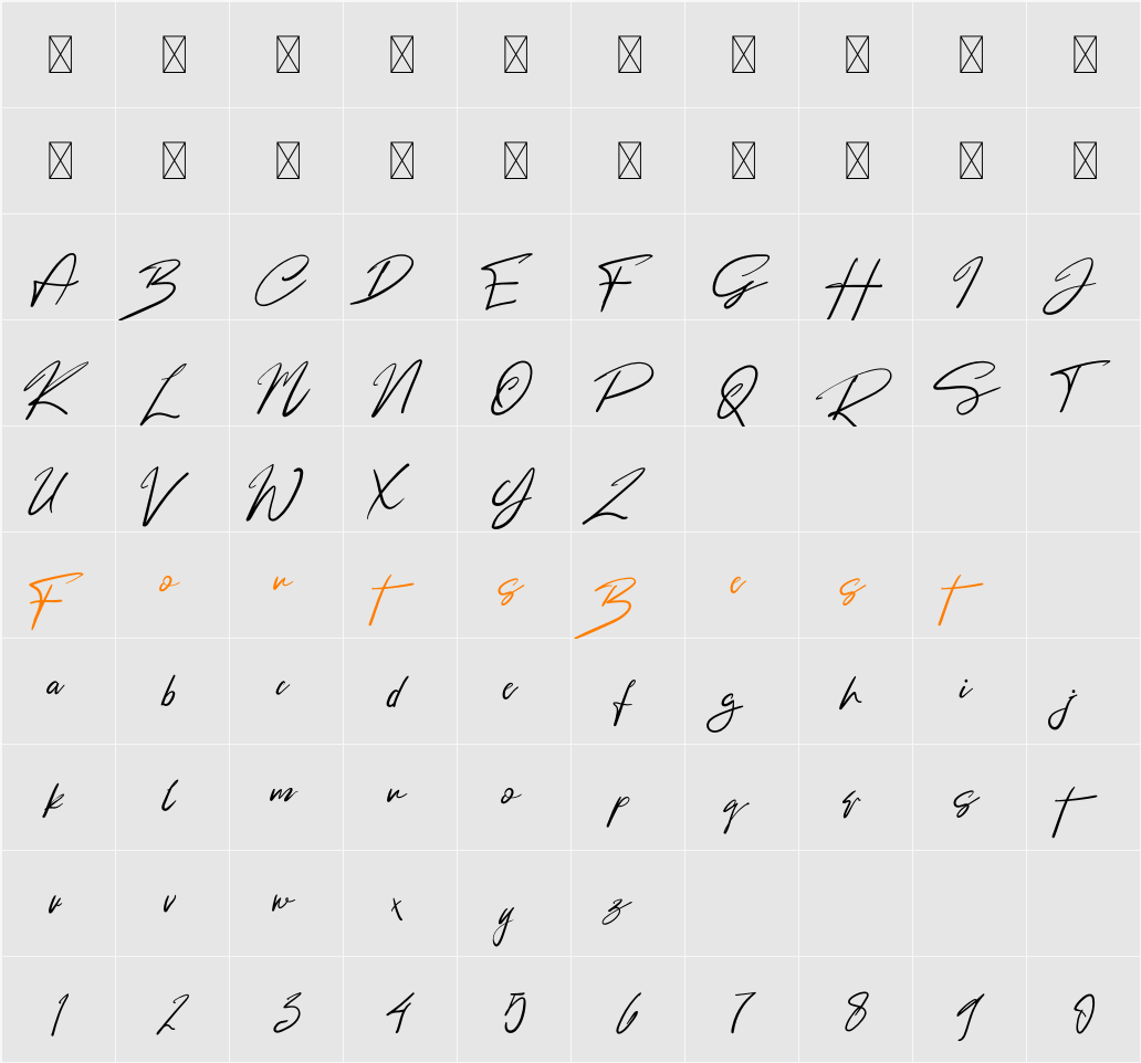 Atanohawa Bogasiya Character Map