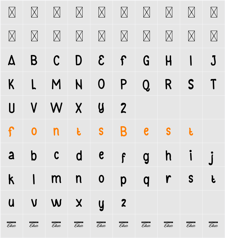 BloomvilleDemo Handwritten Character Map