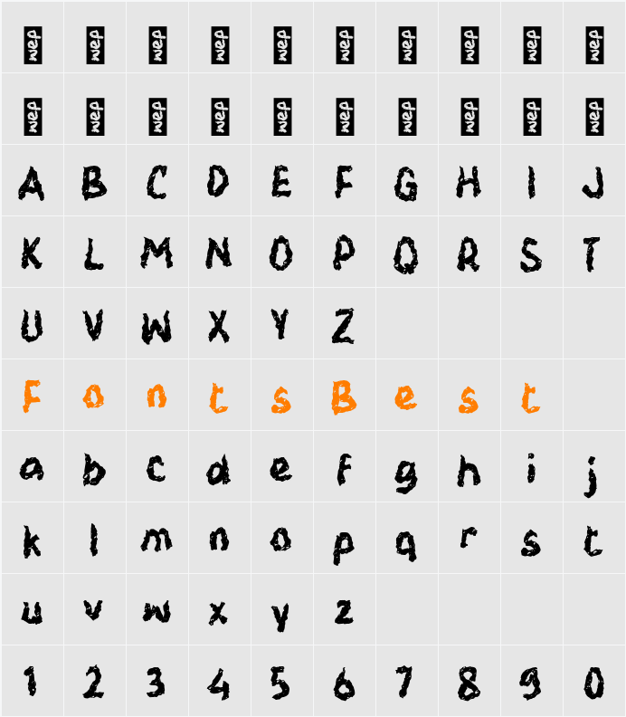 L Lathize Character Map