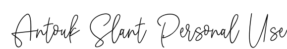 Antouk Slant Personal Use Font Image