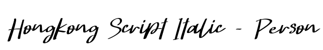 Hongkong Script Italic - Person Font Image