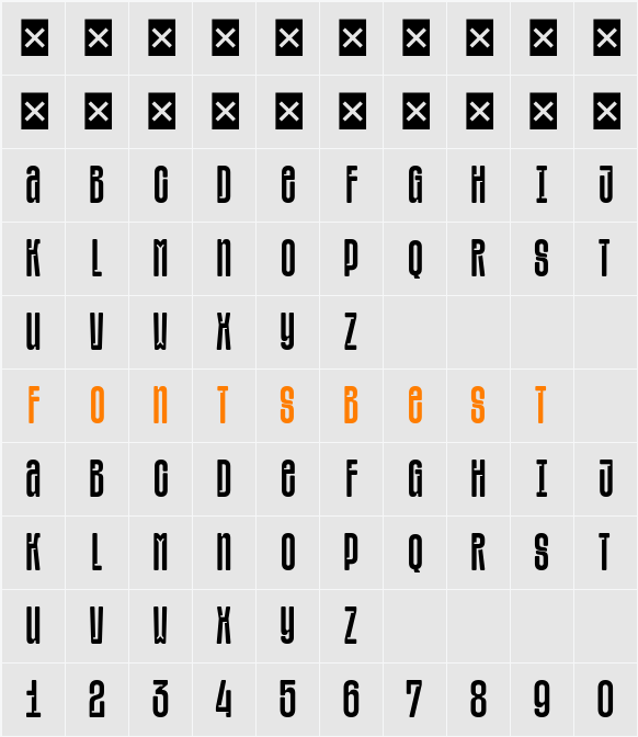 SFT Sushka TRIAL Medium Character Map