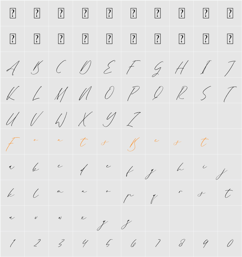 Gatenfield Mondilla Character Map