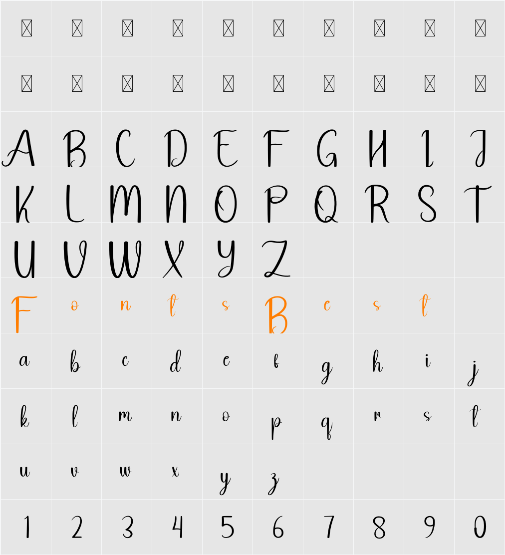 White Rope Character Map