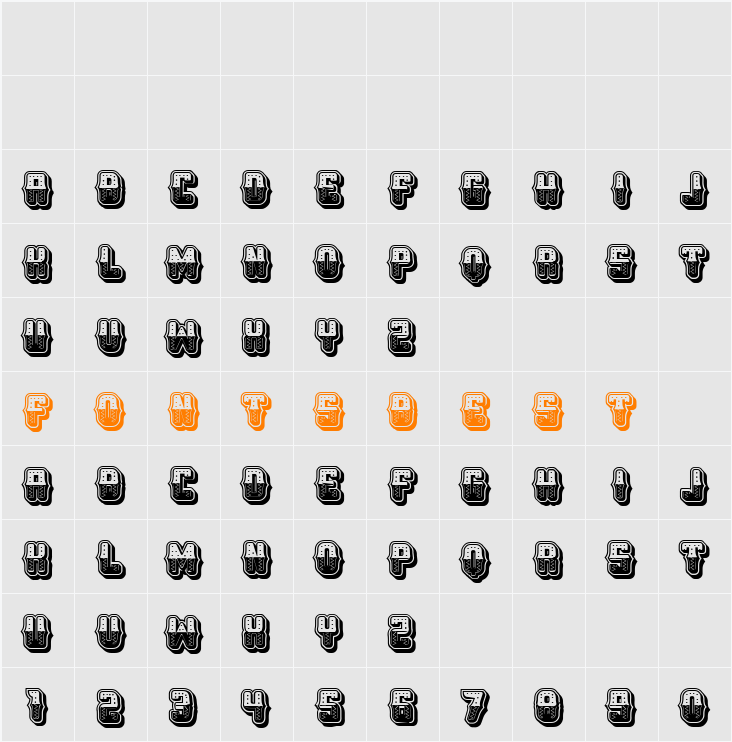 Amigo Rustique Character Map