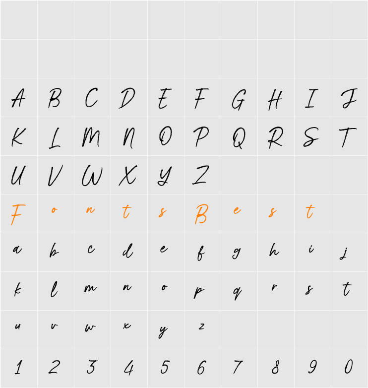 Billion Brush Character Map