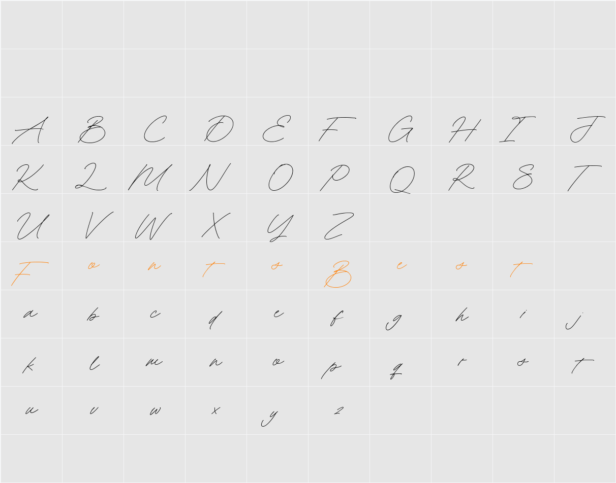 Roadway Signature Character Map