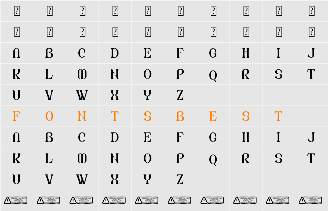 Drivioz PERSONAL USE ONLY! Character Map