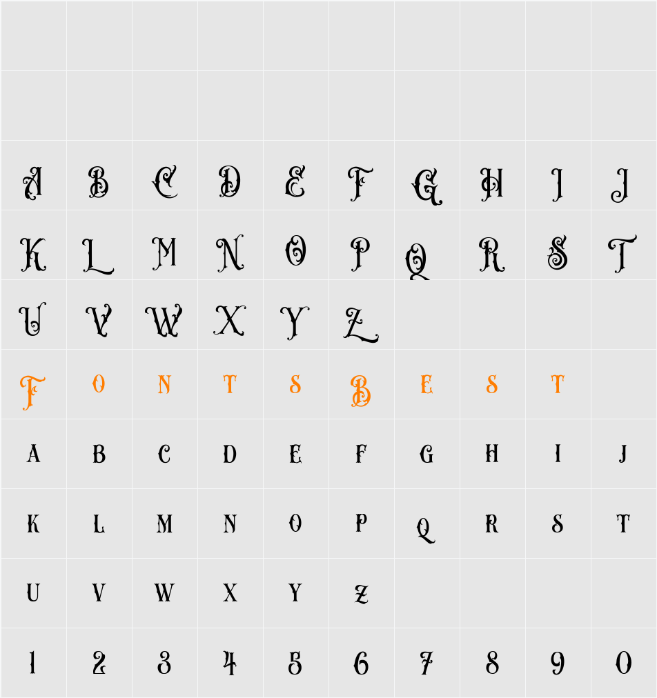 Arquitec Personal Use Only Character Map
