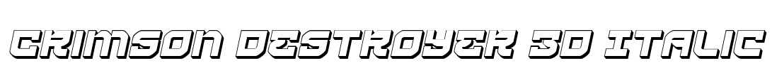 Crimson Destroyer 3D Italic Font Image