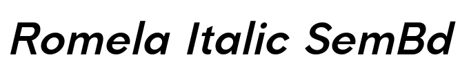 Romela Italic SemBd Font Image