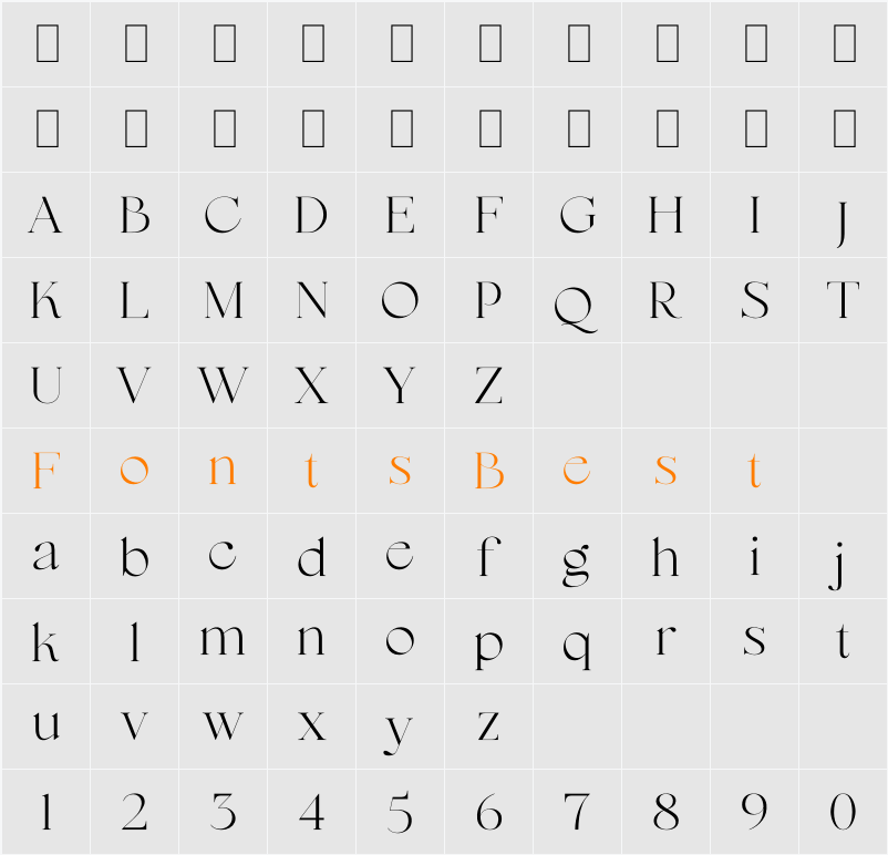 Selofier Character Map