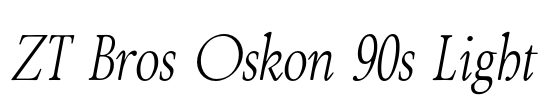ZT Bros Oskon 90s Light Font Image