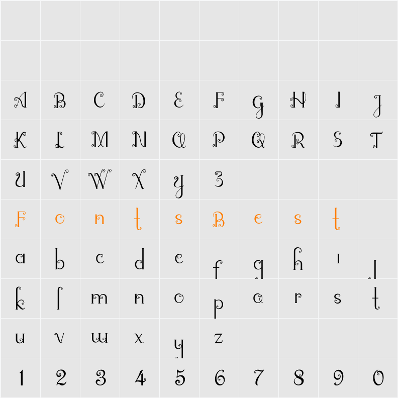 alleha Character Map