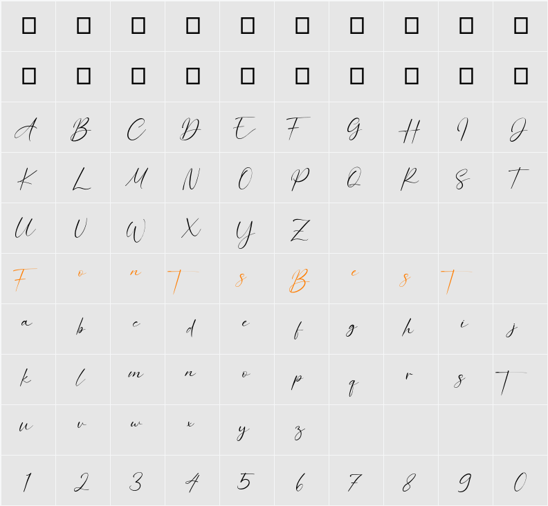 Alexandria Character Map