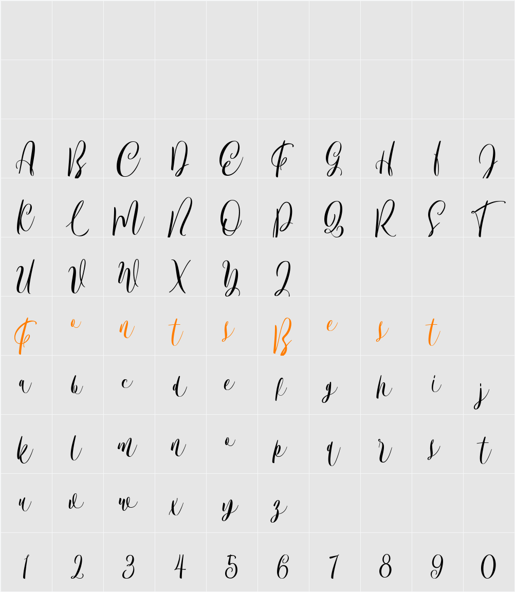 Bordellia Character Map