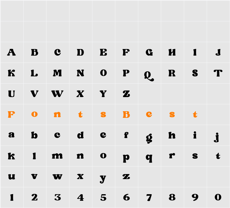 Brigent Display Character Map