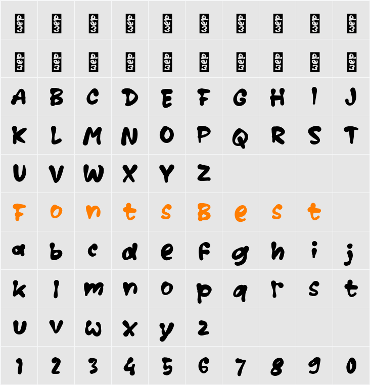 K Kawis Character Map