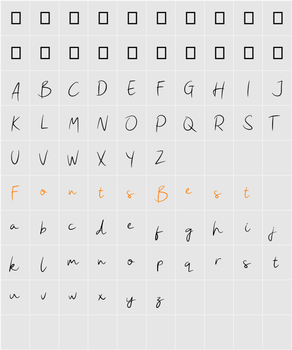 Allissona GT Demo Character Map