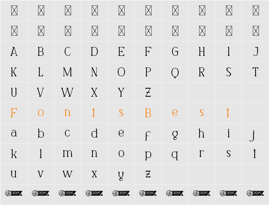 BeliagoDemo Character Map