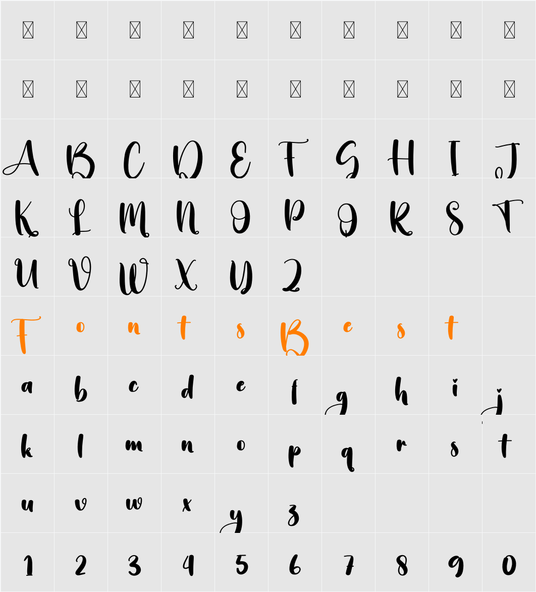 Brightside Character Map