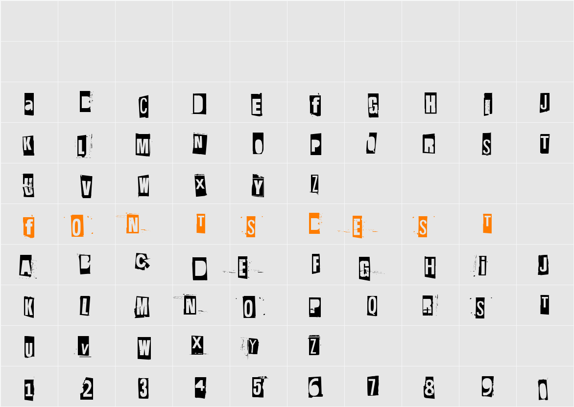 Hit me, punk! 14 Character Map