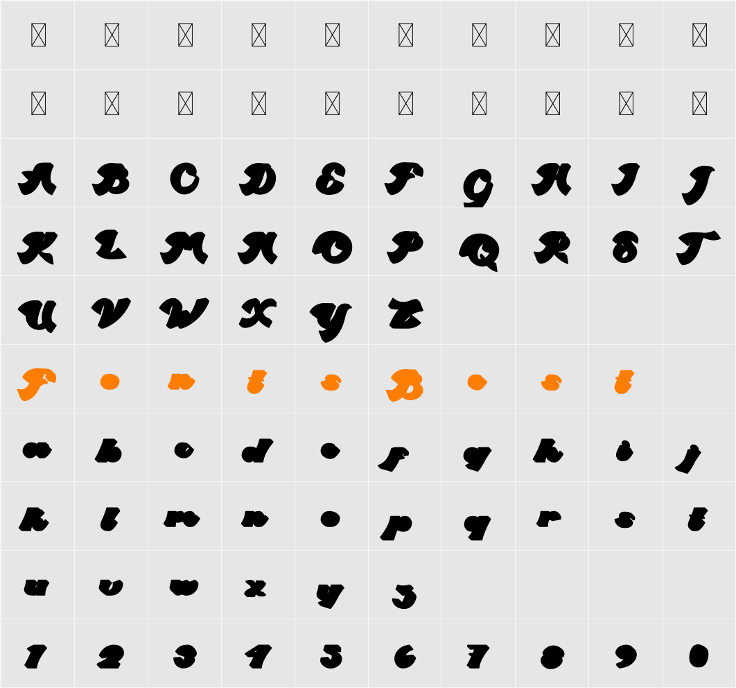 Kasabina Shadow Character Map