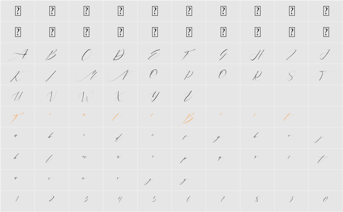 Restand Character Map
