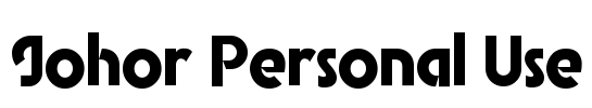 Johor Personal Use Font Image