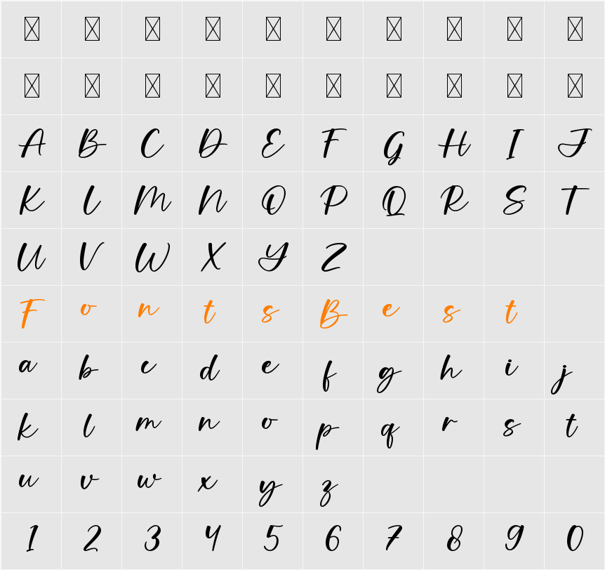 Kensley Character Map