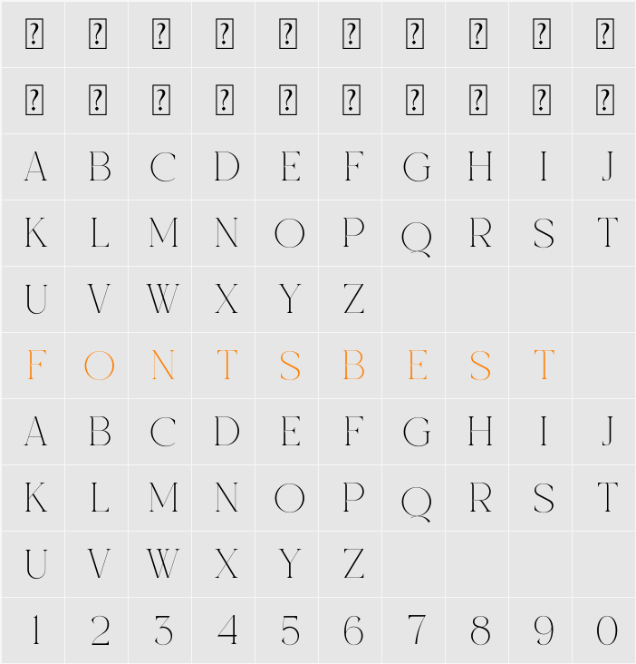 Fantasy Qelirole Serif Character Map