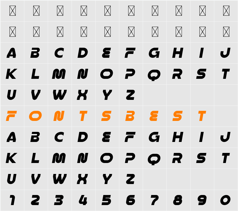 Turbocharged Personal Use Character Map